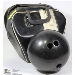 VINTAGE BOWLING BALL IN A BAG