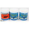 3-CONTAINERS OF H20 CRYSTALLINE CHLORINE REDUCER.