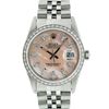 Image 2 : Mens Rolex Stainless Steel Pink MOP Baguette Diamond Datejust Wristwatch