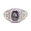 Image 3 : 1.95 ctw Alexandrite And Diamond Ring - 14KT White Gold