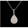 Image 1 : 14KT White Gold 0.77 ctw Diamond Pendant With Chain