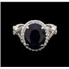 Image 2 : 14KT White Gold 5.62 ctw Sapphire and Diamond Ring