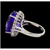 Image 3 : 16.60 ctw Tanzanite and Diamond Ring - 14KT White Gold