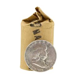 Tube of 20 1963 Franklin US Half Dollars