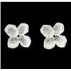 Image 1 : Petal Flower Design Bracelet - Rhodium Plated