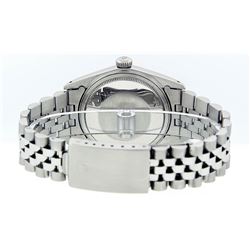 Rolex Mens Stainless Steel Black Index DateJust Men's Datejust Wristwatch