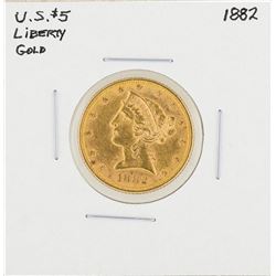 1882 $5 Liberty Head Half Eagle Gold Coin