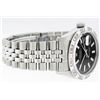 Image 3 : Rolex Mens Satinless Steel Black Index Pyramid Diamond Datejust Wristwatch