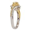 Image 2 : 0.93 ctw Yellow and White Diamond Ring - 18KT White and Yellow Ring