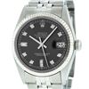 Image 1 : Mens Rolex Stainless Steel Dark Rhodium Diamond And White Gold Fluted Datejust W