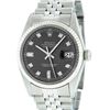 Image 2 : Mens Rolex Stainless Steel Dark Rhodium Diamond And White Gold Fluted Datejust W