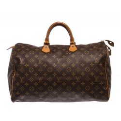 Louis Vuitton Monogram Canvas Leather Speedy 40 cm Bag