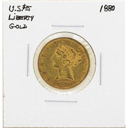 1880 $5 Liberty Head Half Eagle Gold Coin