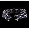 Image 4 : 55.52 ctw Sapphire and Diamond Bracelet - 14KT White Gold