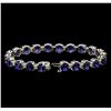 Image 3 : 14KT White Gold 15.12 ctw Sapphire and Diamond Bracelet