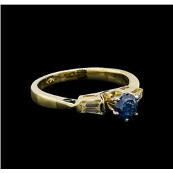 0.67 ctw Blue Diamond Ring - 14KT Yellow Gold