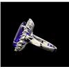 Image 3 : GIA Cert 11.40 ctw Tanzanite and Diamond Ring - 14KT White Gold