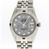 Image 1 : Rolex Mens Stainless Steel Meteorite Diamond Ruby Datejust Wristwatch