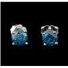 Image 1 : 14KT White Gold 1.29 ctw Fancy Blue Diamond Stud Earrings