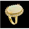 Image 4 : 5.10 ctw Opal and Diamond Ring - 14KT Yellow Gold