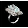 Image 4 : 14KT White Gold 16.49 ctw Aquamarine and Diamond Ring