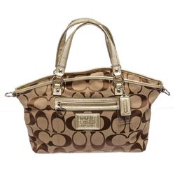 Coach Khaki Gold Daisy Satchel Crossbody Rocker Bag