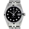 Image 1 : Rolex Mens Stainless Steel 1.20 Ctw Black Diamond And Emerald Datejust Wristwatc