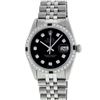 Image 2 : Rolex Mens Stainless Steel 1.20 Ctw Black Diamond And Emerald Datejust Wristwatc