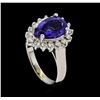 Image 4 : 3.31 ctw Tanzanite and Diamond Ring - 14KT White Gold