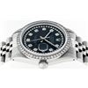 Image 9 : Rolex Mens 36mm Stainless Steel Black String Diamond Datejust Wristwatch