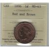 Image 1 : Canada 1896 Large Cent ICCS MS63 Red and Brown