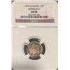 Image 1 : Canada 1870 Narrow 0 Silver 10 Cents NGC AU58