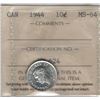 Canada 1944 Silver 10 Cents ICCS MS64
