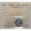 Canada 1949 Silver 10 Cents ICCS SP66