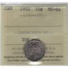 Canada 1952 Silver 10 Cents ICCS MS64