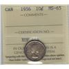 Canada 1956 Silver 10 Cents ICCS MS65 Toned