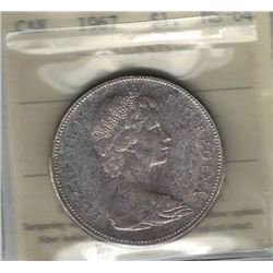 Canada 1967 Silver Dollar ICCS MS64