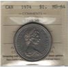 Image 1 : Canada 1974 Nickel Dollar ICCS MS64 VCR #12