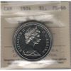 Canada 1974 Nickel Dollar ICCS PL66 Cameo