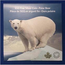 Canada 2014 $50 Polar Bear Silver Coin