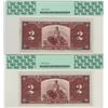 Image 2 : Canada 1937 $2 Banknote 2 in Sequence PCGS AU58 PPQ A/R