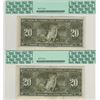 Image 2 : Canada 1937 $20 Banknote 2 in Sequence PCGS AU50 & AU53