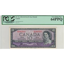 Canada 1954 $10 Banknote Devil's Face PCGS UNC64 PPQ