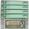 Image 1 : Canada 1954 $20 Banknote 4 in Sequence PCGS UNC62 PPQ