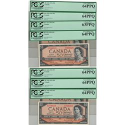 Canada 1954 $50 Banknote 7 in Sequence PCGS UNC64 PPQ