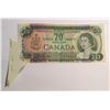 Image 1 : Canada 1969 $20 Banknote Cutting Error
