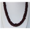 Image 1 : 28" Long Garnet Bead Necklace