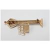 Image 2 : 14KT Yellow Gold Lamp Post Deisgn Brooch with Ruby