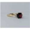 Image 2 : 10KT Yellow Gold Garnets and Diamonds Ring