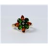 Image 1 : 14KT Yellow Gold Diamond and Tsavorite Garnets and Madeira Quartz